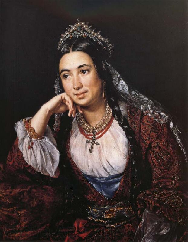 Vasily Tropinin Portrait of the Writer Varvara Lizogub Spain oil painting art